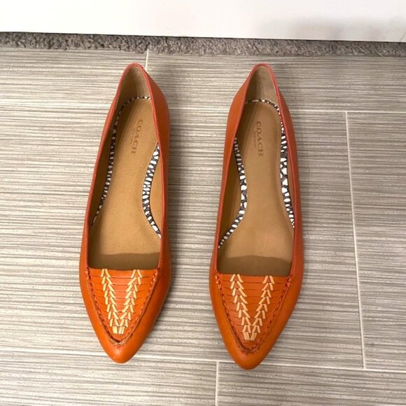 Coach Oakland Vegan Leather Flats Pointed Toe Size 7B - Picture 5 of 14